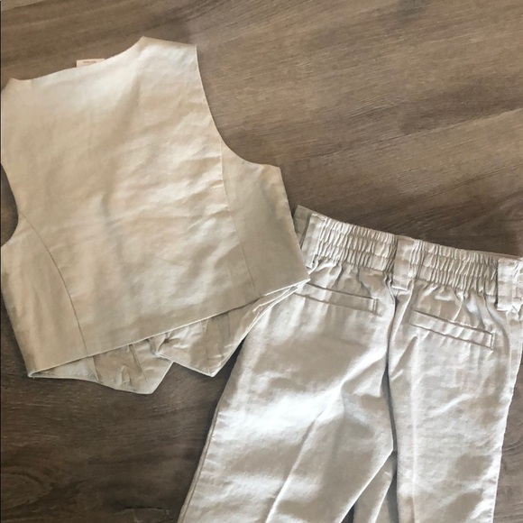 Gymboree tan linen Vest & Pant Set - 12-18mo - Picture 5 of 5